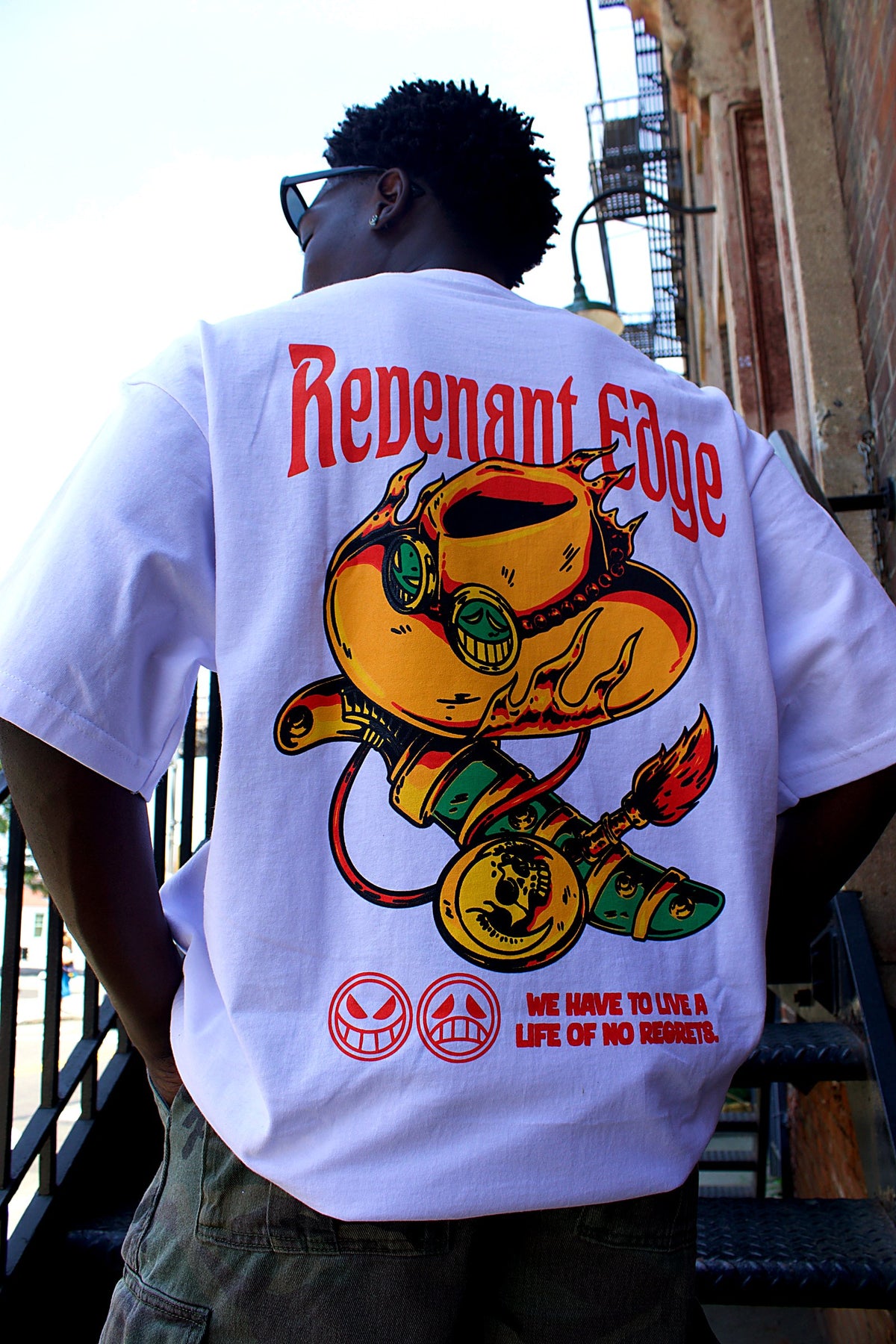 Revenant Edge No Regrets tee, back print