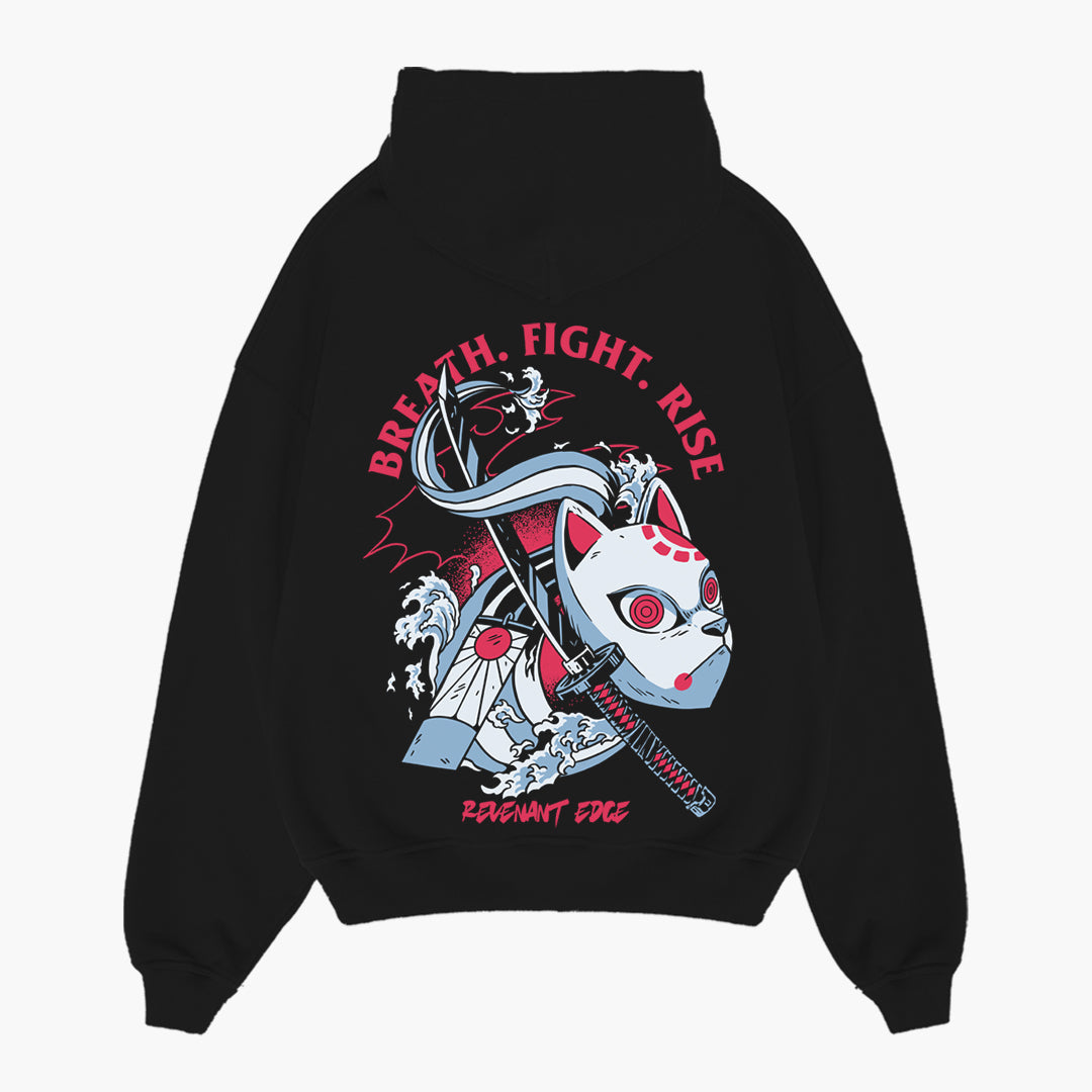 Breathe Fight Rise Hoodie Black Back