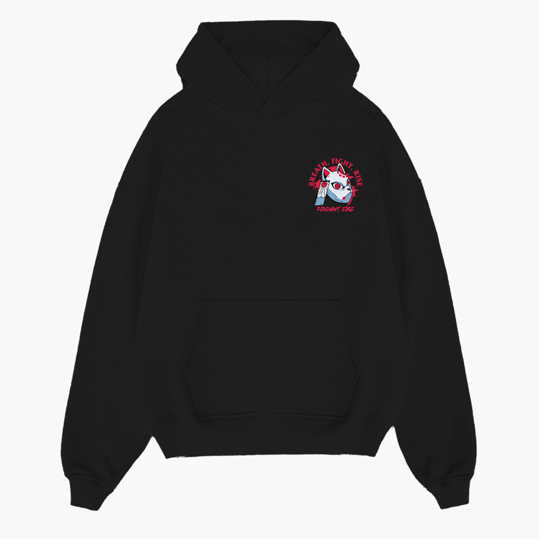 Breathe Fight Rise Hoodie Black Front